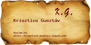 Krisztics Gusztáv névjegykártya