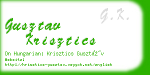 gusztav krisztics business card